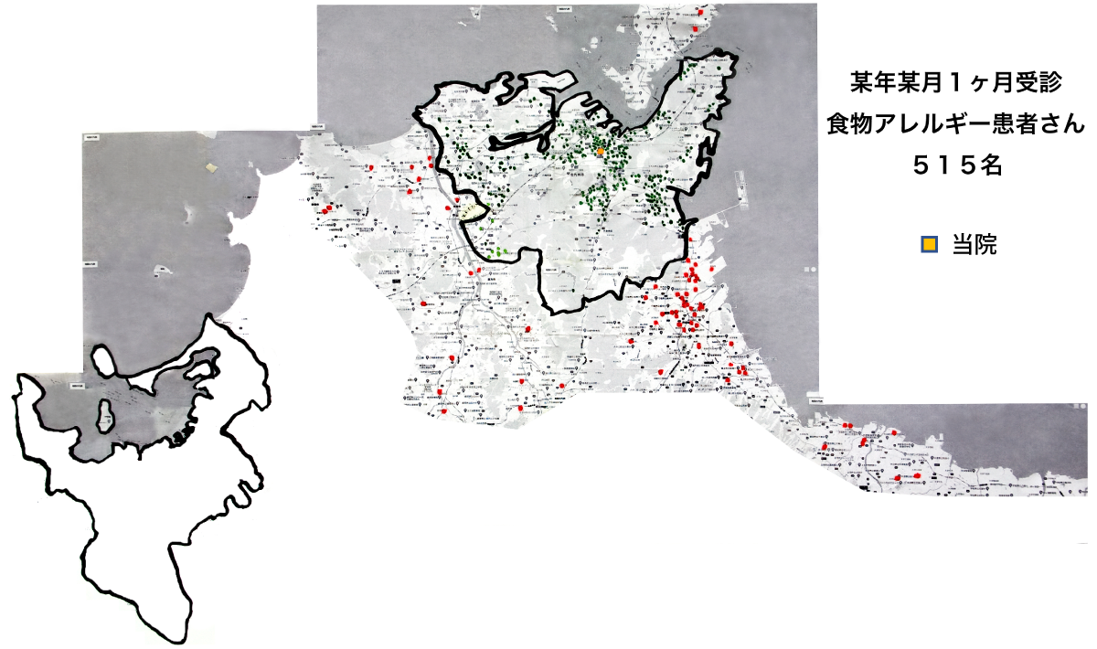 忘年某月1ヶ月受診　食物アレルギー患者さん